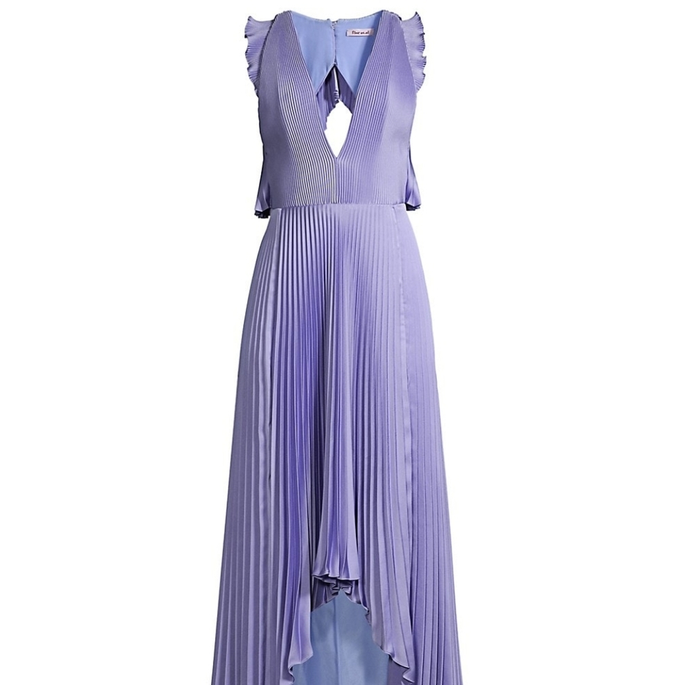 NWT $795 Flor et. al James Pleated Backless Gown